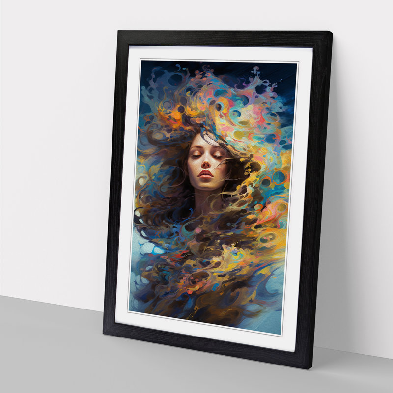 Single Picture Frame Print on Wood, 64cm H x 46cm W, Black Framed