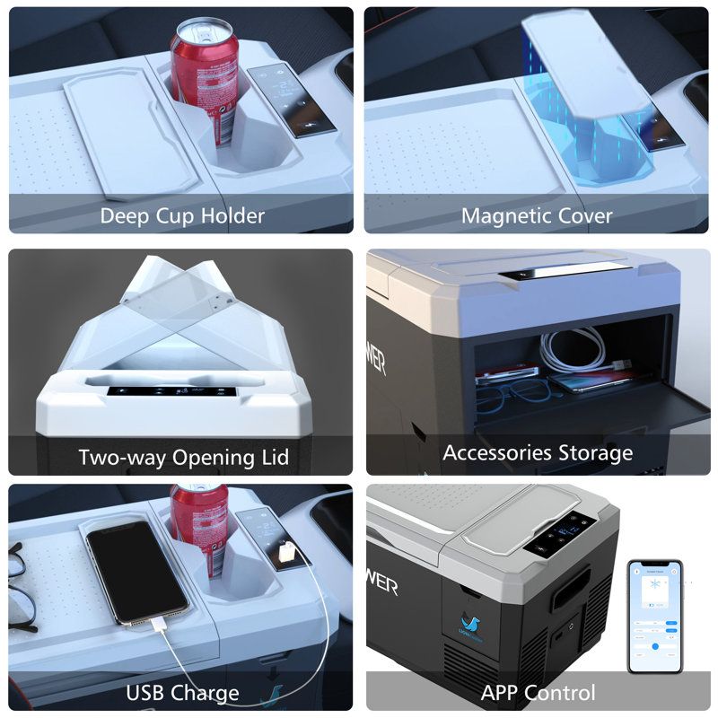 Mini V18 Portable Refrigerator, 19Qt Car Freezer with APP Control, No Battery