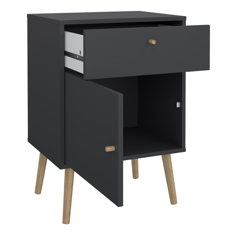 Arish 50.2cm W Bedside Table, Grey