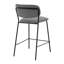 Tabouret de comptoir de 26 po en similicuir gris et métal noir, confortable, facile à assembler et doté d'une base moderne à 4 pieds, d'un repose-pieds carré, d'une capacité de poids de 250 lb, assemblage