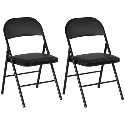 Set of 2 Folding Chairs - Black