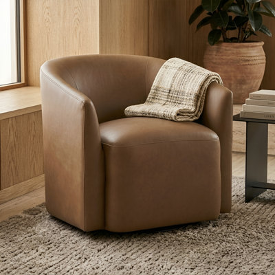 Swivel Armchair With Metal Base
