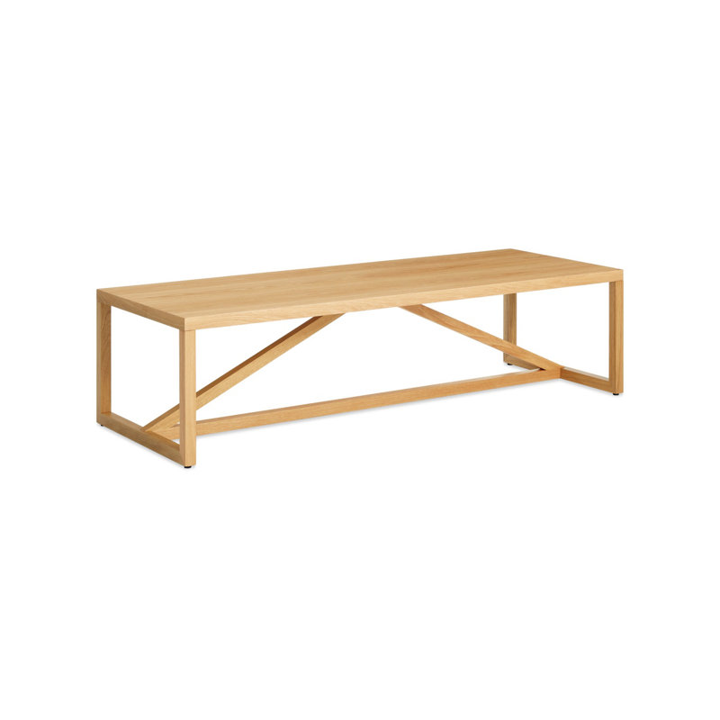 Strut Coffee Table, White Oak, 14" H x 54" L x 20" W