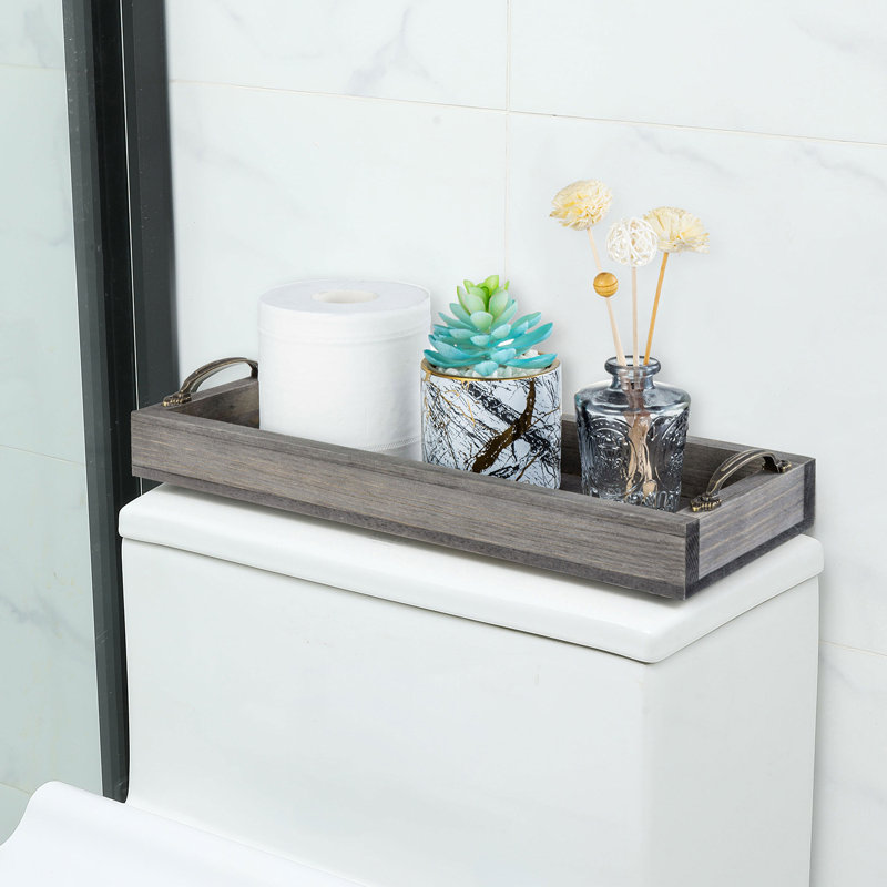 Bathroom Accessory Tray, Vintage Grey