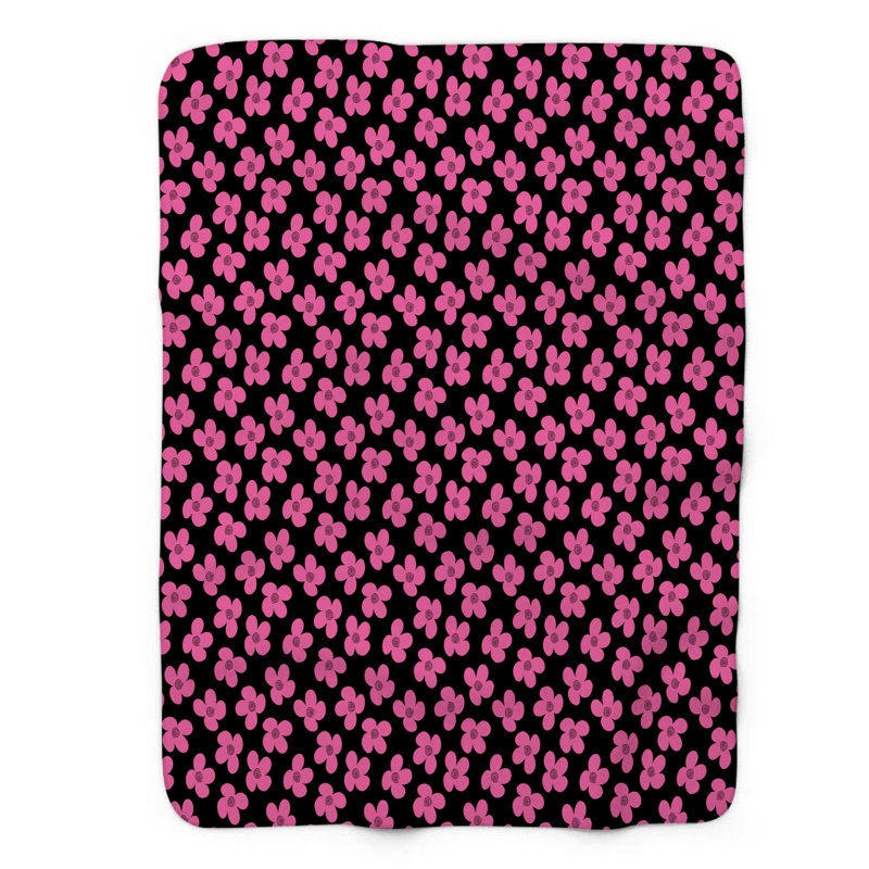 Fleur vive - couverture sherpa de qualité supérieure 1 pièce, Grand lit