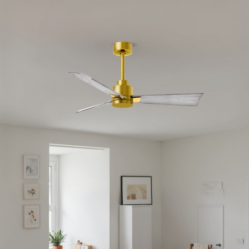 Alessandra 42'' Ceiling Fan, Barn Wood Tone, Brushed Brass