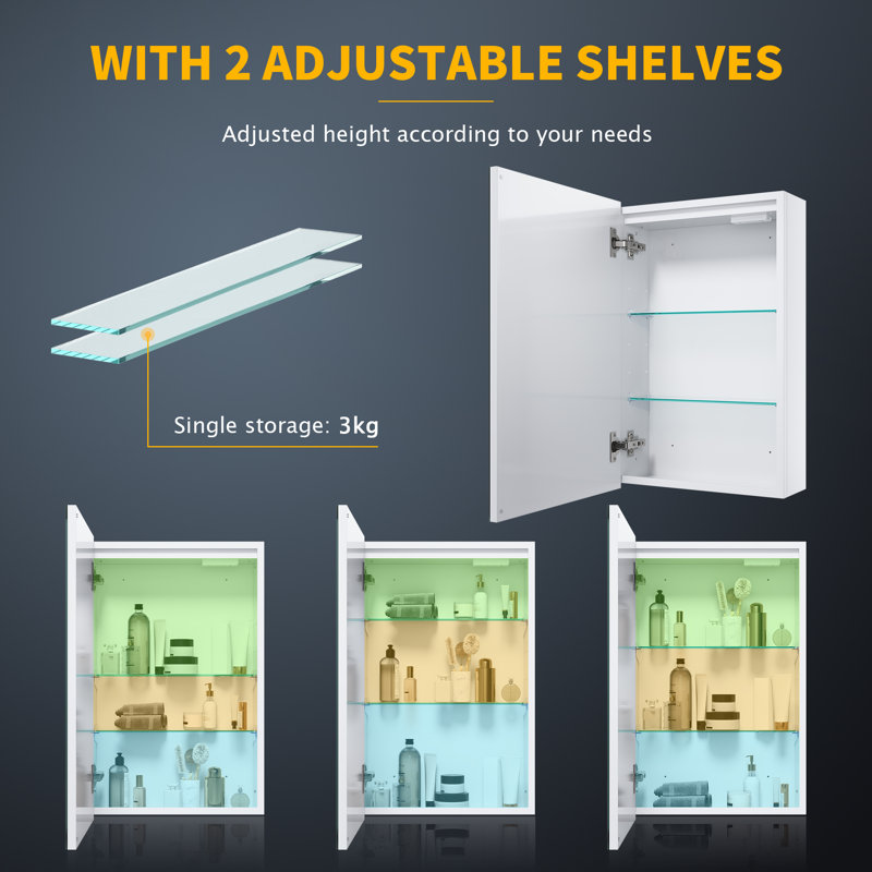 Dazire 23.62mm W 14.96mm H Medicine Cabinet Mirror