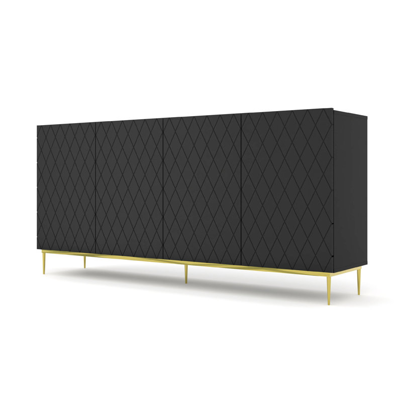 Altis 192.6cm Sideboard, Black Matt/Gold