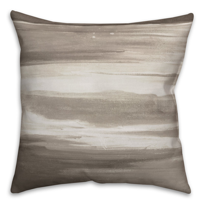 Abstract Outdoor Reversible Throw Pillow, Beige