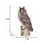 Long Eared Owl on branch | Handcrafted Decorative Bird Statue for Home & Garden | Premium Polyresin, Weather-Resistant Indoor/Outdoor Decor