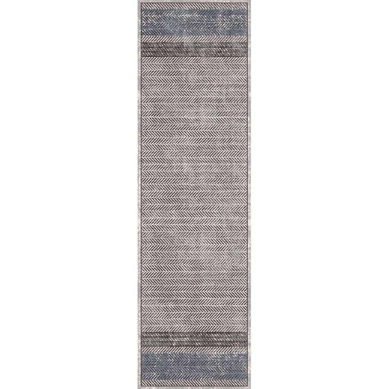 Tapis gris / bleu Gotham, Tapis de couloir 2 pi 2 po x 7 pi 7 po