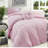 Cozy Pink Microfiber Bedding Set, Twin/twin Xl, Romantic Layered Style