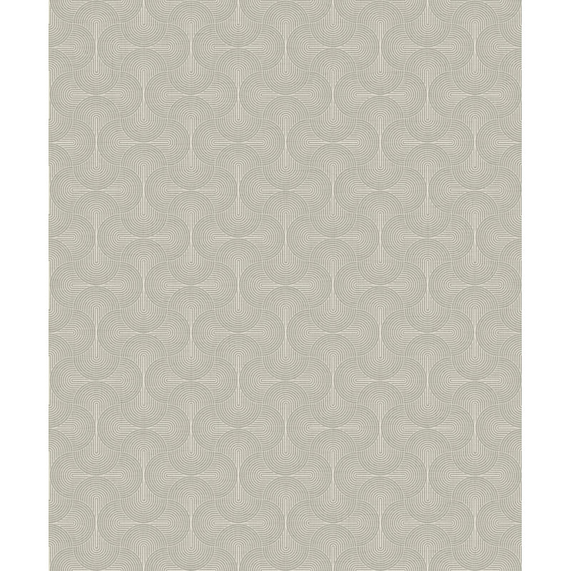 Boutique Shimmery Geometric Zen Wallpaper Roll, Gray/White