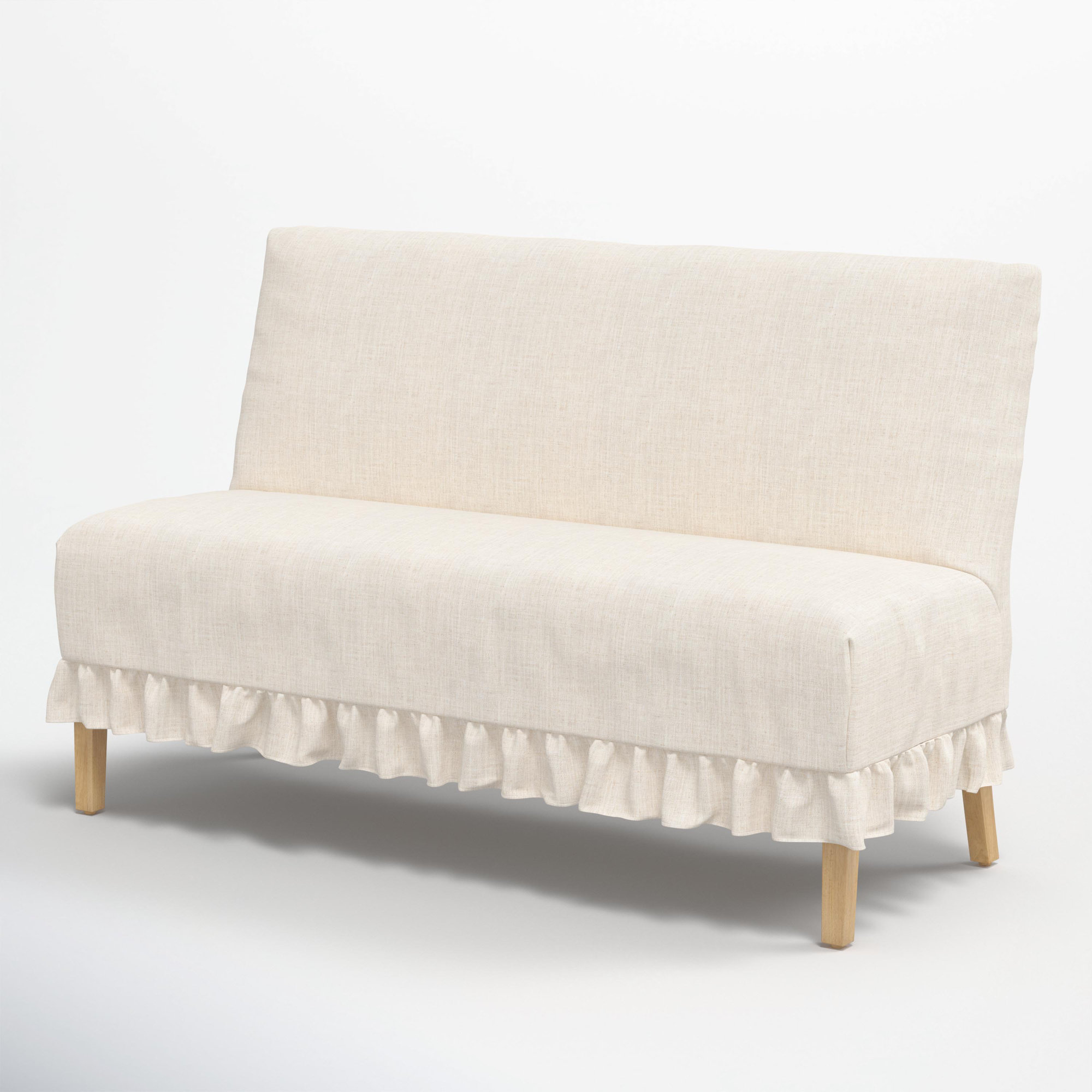Maggie Slipcover Dining Banquette, Classic Talc Linen