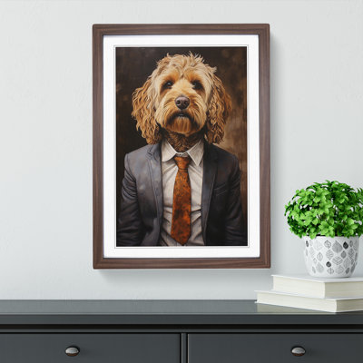 Cockapoo In A Suit Painting No.4 Framed Print