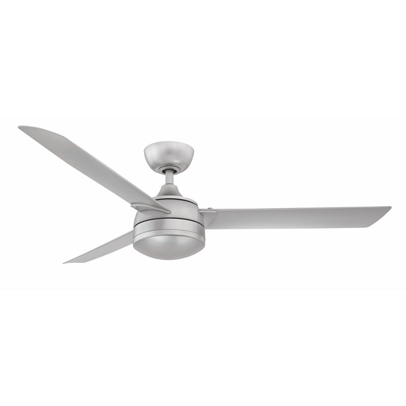 Xeno Wet 56 inch Indoor/Outdoor Ceiling Fan with LED Light Kit - Silver with Silver blades, Silver
