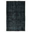 Tapis turc en laine fait à la main de 6 pi x 9 pi surteint en noir pour des intérieurs modernes