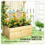 Lit de jardin surélevé en bois surélevé avec treillis et toit allongé, jardinière en bois naturel pour légumes et plantes grimpantes