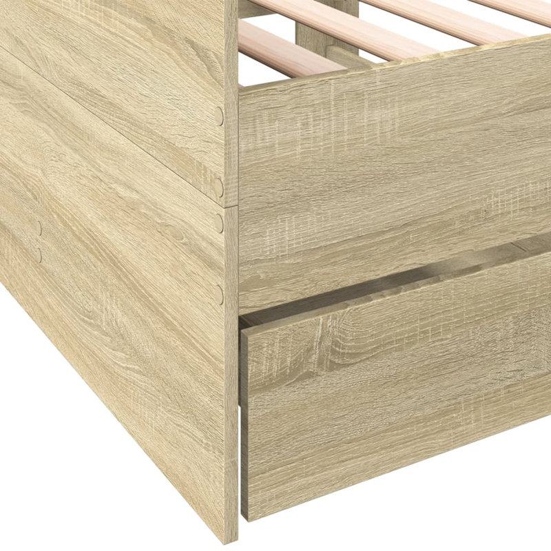 Vidaxl Daybed With Drawers, Natural, Small Single (2'6)