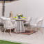 Ensemble repas de patio pour 4 personnes avec table ronde Cassily, coussins inclus-1022762216