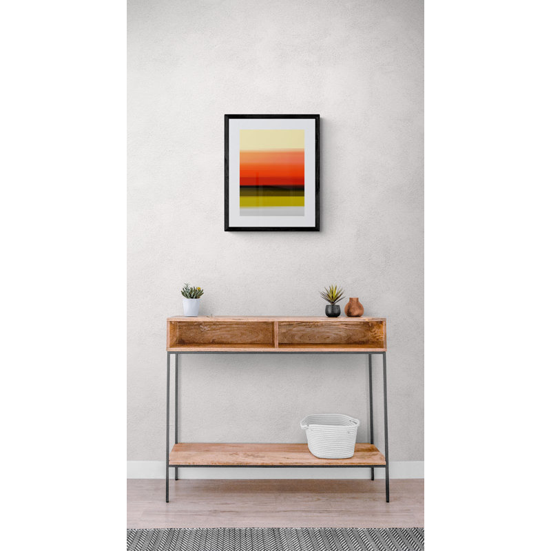 Abstract Landscape 5 Print by Angel Estevez, Black Framed Canvas, 33" H x 25" W