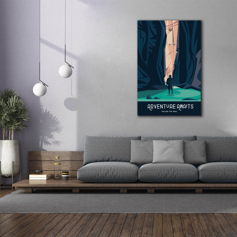 Toile épique «Adventure Awaits» par Omar Escalante, H 60 po x l 40 po