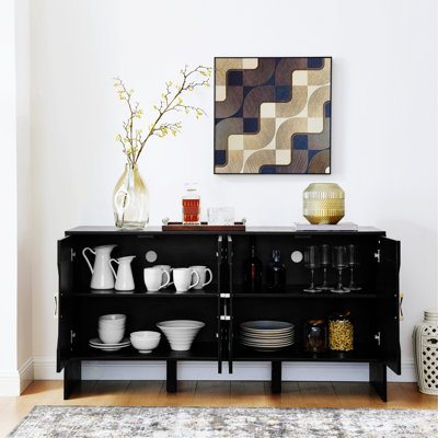 Sideboard Buffet Cabinet With Storage, Storage Cabinet With Adjustable Shelves For Kitchen Dining Living Room Entryway