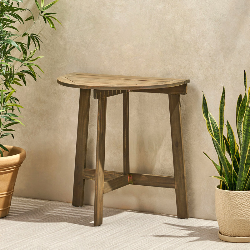 Table bistro pliante d'extérieur en bois d'acacia, Gris