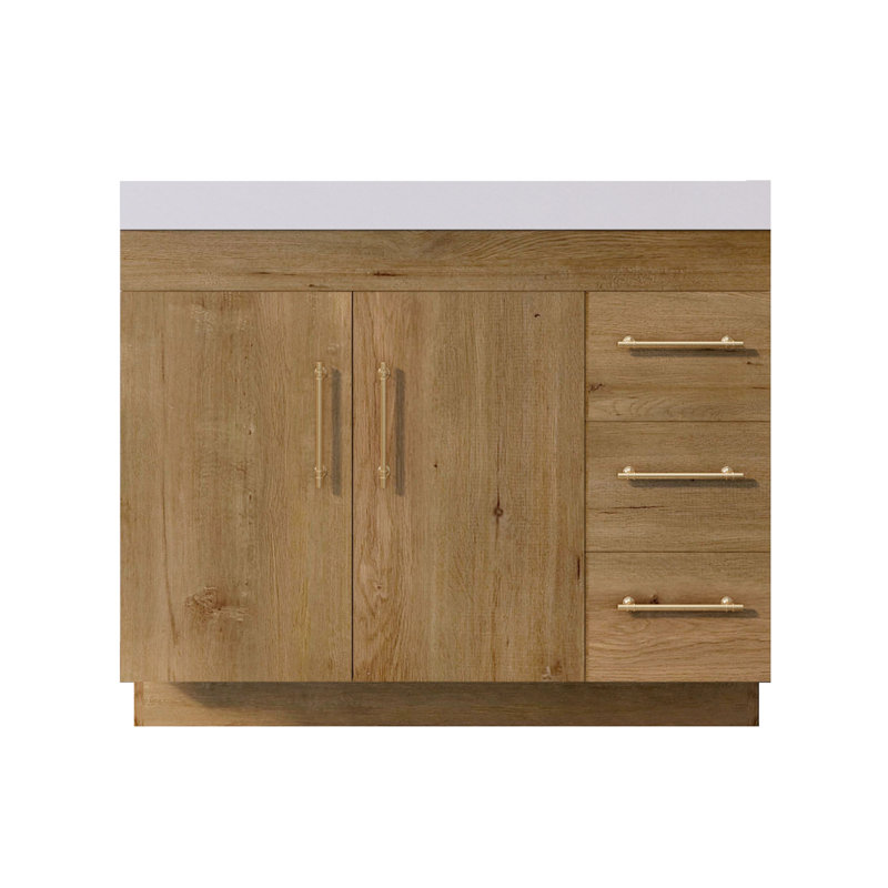 Ensemble de meuble-lavabo simple 42 po Loukman Spring, Chêne et teck