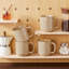 Ensemble de 4 tasses à rebord incurvé en dégradé de brun, 16 oz, deux, émaillées avec bord surélevé, grès-124946217-124946221