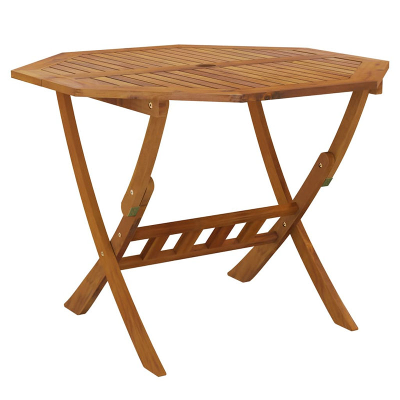Hulton Folding Outdoor Garden Table With Umbrella Hole , 228.6cm cm W 228.6cm cm D, 90 x 75 cm
