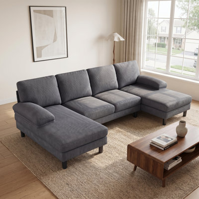 Canapé modulaire en U avec méridienne double Torence 