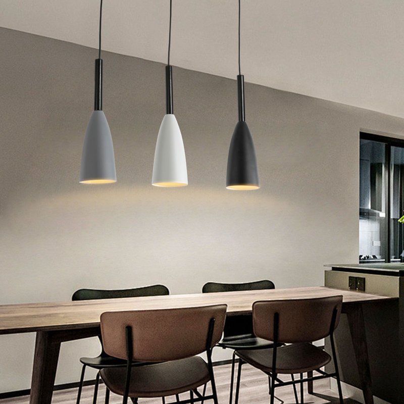 Luminaire suspendu 3 lumières Elsadig à hauteur réglable E26