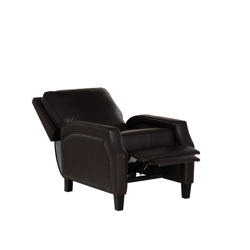 Montour 30” Wide Classic Faux Leather Pushback Recliner, Chocolate