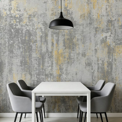 Vintage Metallic Peel And Stick Wallpaper - Industrial Textured Self-Adhesive Contact Paper For Walls, Modern Matte Finish With Brushed Texture, Waterproof & Tear-Resistant Vinyl For Home & Commercial Use