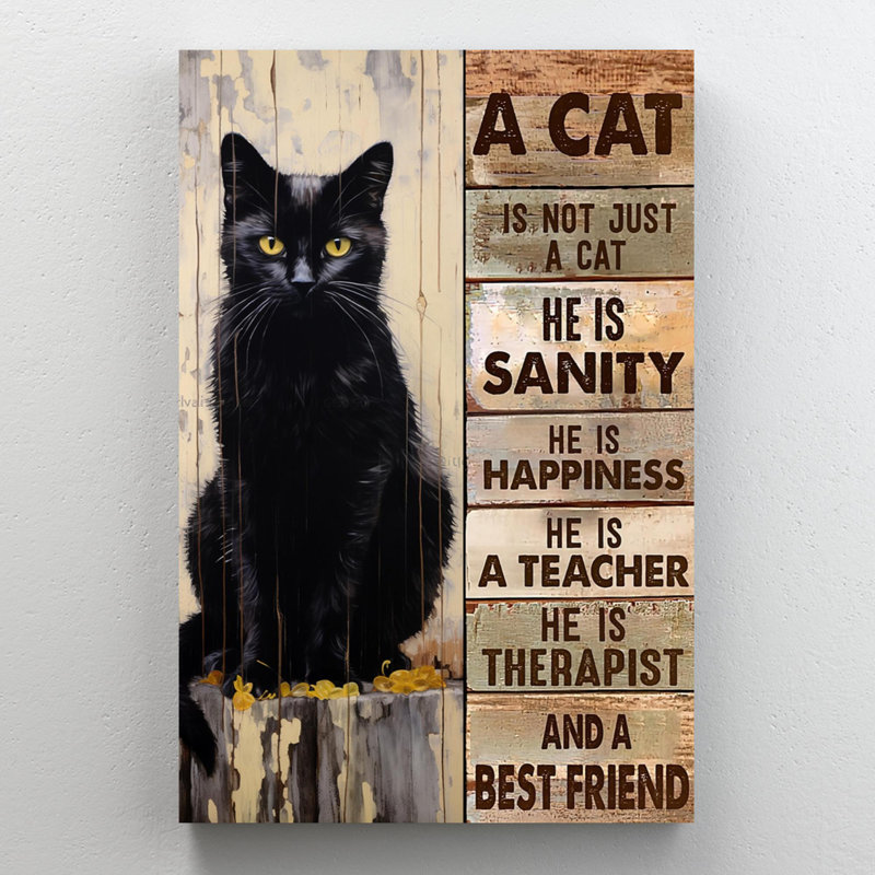 «A Cat Is Not Just A Cat 1», reproduction sur toile, H 36 po x l 24 po x P 1,25 po
