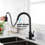 Robinet de cuisine tactile avec poignée rétractable à 360 degrés, acier inoxydable noir mat, contrôle de la température et du débit de l'eau à une poignée, corrosion, profondeur de 16,73 po, largeur de 10,31 po, hauteur de 2,52 po, poids de 4,73 lb