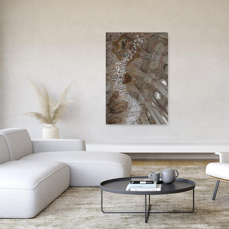 Soaring Doves Sanctuary Contemporary Bird Architecture Wall Art Print 1 Piece Wrapped Canvas Wall Art, 152.4cm H x 101.6cm W