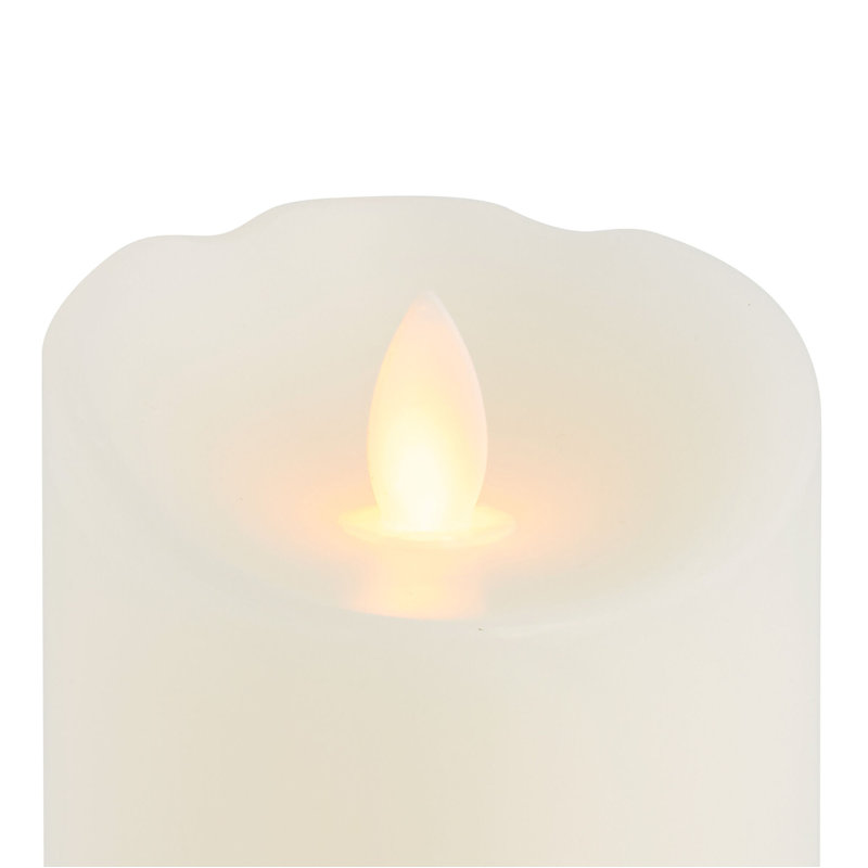 Unscented Realistic-Flame LED Wax Pillar Candles