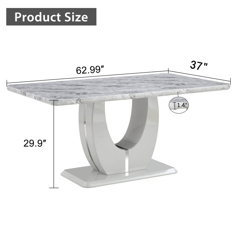 Vesta 63" Rectangular Wood Dining Table