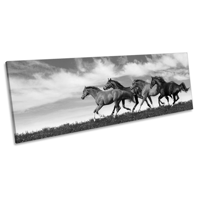 Horses Galloping - Wrapped Canvas Panoramic Print, 60.96cm H x 182.88cm W x 4cm D