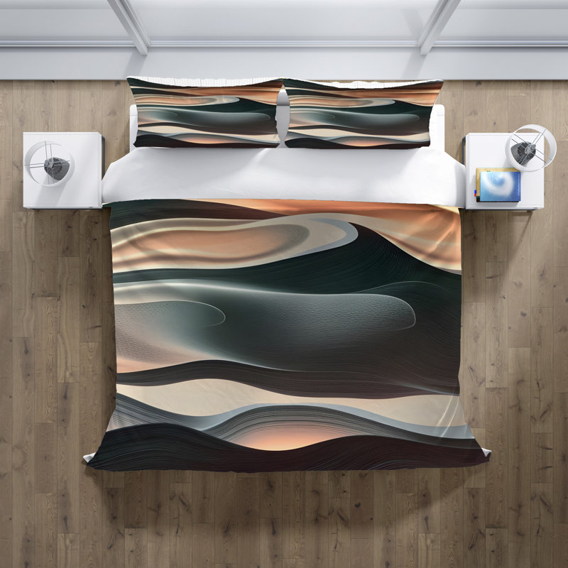 Polyester Abstract Duvet Cover, King Duvet Cover + 2 King Shams