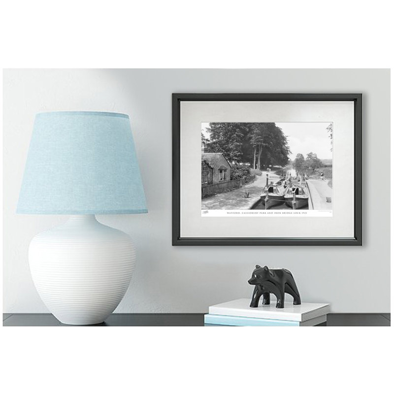 Watford, Cassiobury Park And Iron Bridge Lock 1921 by Francis Frith - Single Picture Frame Print, 45cm H x 60cm W x 2.3cm D