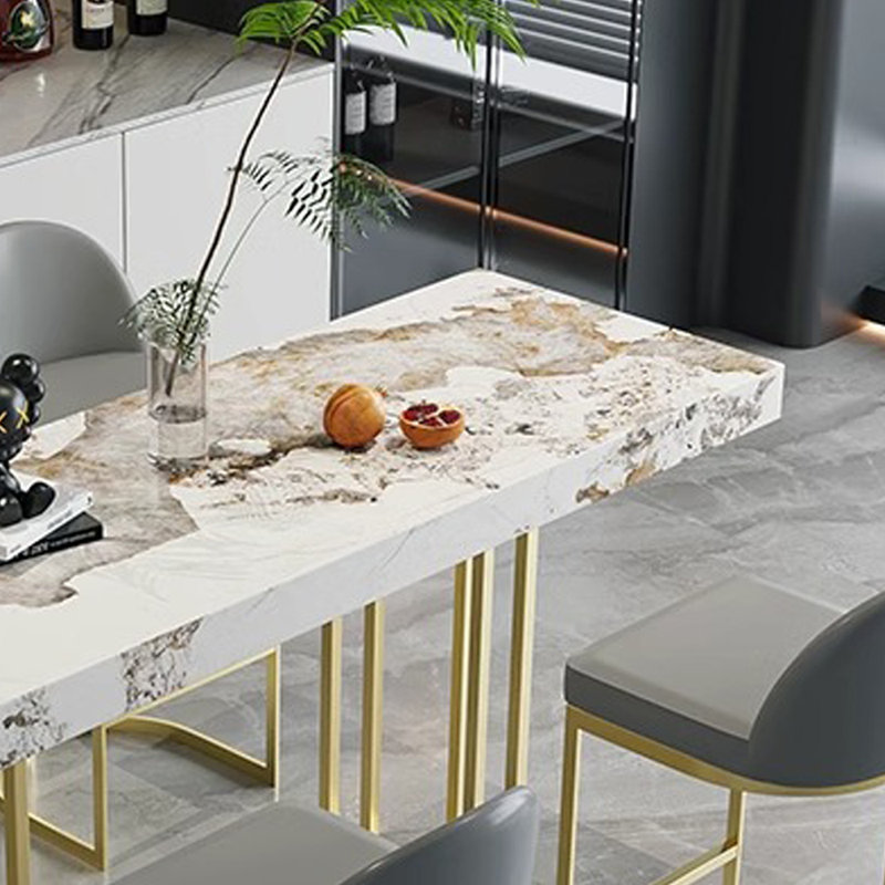 Table de bar et chaise de loisir Leisure One, H 39,3 po x L 70,8 po x l 17,7 po, Gris, Doré