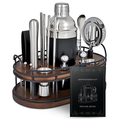 22-Piece Bar Set, Cocktail Shaker, Bartender Kit - Cocktail Kit, Bar Accessories For The Home Bar Set, Cocktail Shaker Set, Cocktail Set, Bar Tools, B