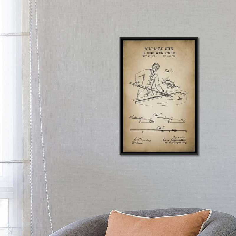 «Billiard VI», impression sur toile, H 26 po x l 18 po x P 1,5 po, Toile tendue, Pas de tapis