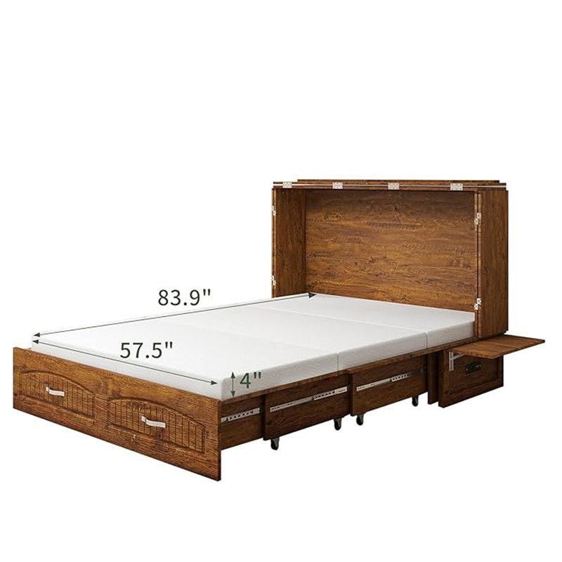 Grand matelas en mousse à mémoire de forme pliable en trois, matelas pliable avec housse lavable pour lit escamotable