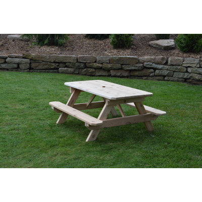 Runkle Kids Solid Wood Rectangular Outdoor Table Or Chair and Chair Set