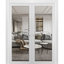 Portes-fenêtres en verre massif massif | Soie blanche Lucia 2166 | Garnitures de cadre en bois massif | Portes robustes de chambre à coucher pour garde-robe - 60 po x 80 po (2 * 30 x 80) - verre transparent