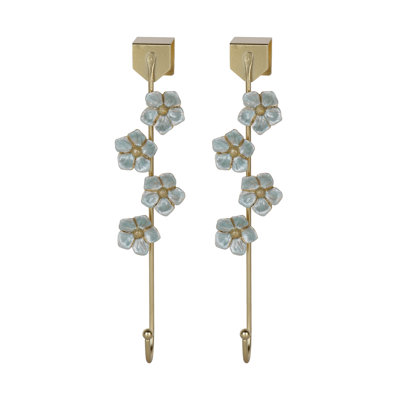 2 Piece Metal Flower Chain Utility Wall Mounted Over The Door Wall Hook Rack